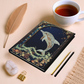 Dolphin Journal – Ocean Fantasy Notebook, Gold Filigree Dolphin Diary, Personalized Hardcover Journal, Coastal Gift for Sea Lovers