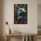 Dolphin – Stained Glass Style Metal Wall Art