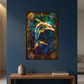 Dolphin – Stained Glass Style Metal Wall Art