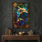 Dolphin – Stained Glass Style Metal Wall Art