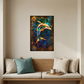 Dolphin – Stained Glass Style Metal Wall Art