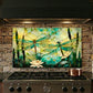 Dragonfly Metal Kitchen Backsplash Panel, Stained Glass Look Art