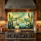 Dragonfly Metal Kitchen Backsplash Panel, Stained Glass Look Art