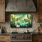 Dragonfly Metal Kitchen Backsplash Panel, Stained Glass Look Art