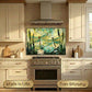 Dragonfly Metal Kitchen Backsplash Panel, Stained Glass Look Art