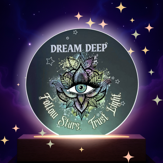 Dream Deep – Follow Stars. Trust Light. | Boho Visionary Acrylic Plaque Gift