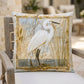 Outdoor Coastal Egret Pillow – Reversible Premium Throw Cushion for Patio, Porch & Lake House