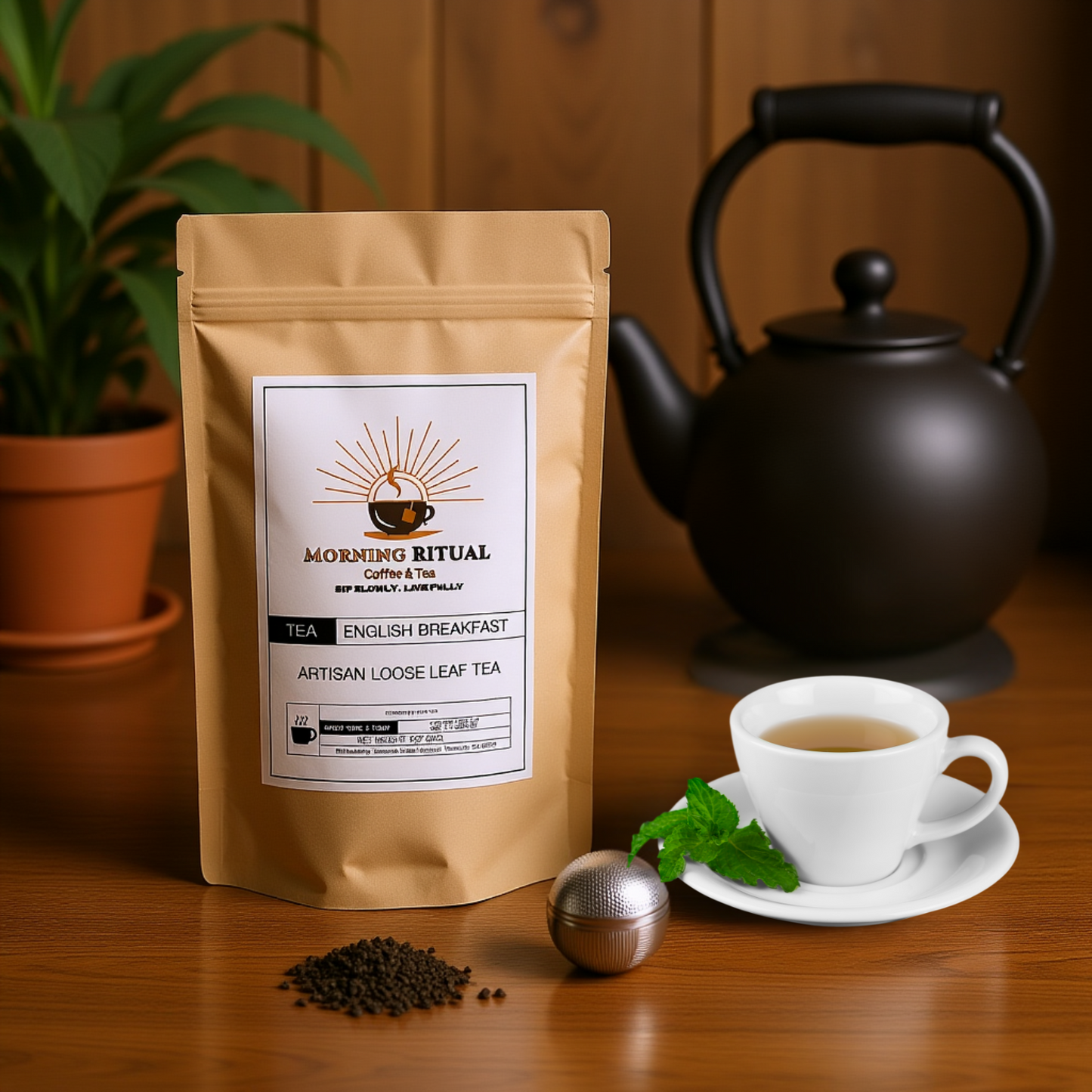 English Breakfast Loose Leaf Tea – Bold Black Tea Blend from Africa & India (3oz)