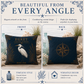 Blue Heron Coastal Pillow, Nautical Throw Pillow, Navy Coastal Cushion, Beach House & Lake House Decor, Coastal Grandma Style