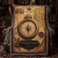 Explorer's Compass Woven Throw Blanket | Cabinet of Curiosities Decor | Cotton Tapestry | Adventure History Gift