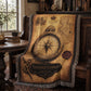 Explorer's Compass Woven Throw Blanket | Cabinet of Curiosities Decor | Cotton Tapestry | Adventure History Gift