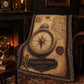 Explorer's Compass Woven Throw Blanket | Cabinet of Curiosities Decor | Cotton Tapestry | Adventure History Gift