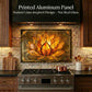 Lotus Metal Kitchen Backsplash Panel, Stained Glass Inspired Wall Art