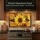 Sunflower Metal Kitchen Backsplash Panel, Stained Glass Inspired Wall Art