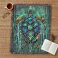 Beaded Look Sea Turtle – Woven Throw Blanket