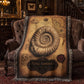 Fossil Ammonite Woven Throw Blanket | Cabinet of Curiosities Decor | Cotton Tapestry | Paleontology Fossil Gift