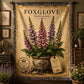 Foxglove Woven Throw Blanket, Botanical Garden Decor, Cotton Tapestry Throw, English Cottage Floral Gift