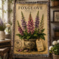Foxglove Woven Throw Blanket, Botanical Garden Decor, Cotton Tapestry Throw, English Cottage Floral Gift