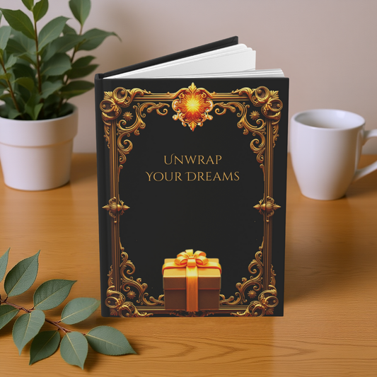 Golden Grimoire: Unwrap Your Dreams – Hardcover Journal