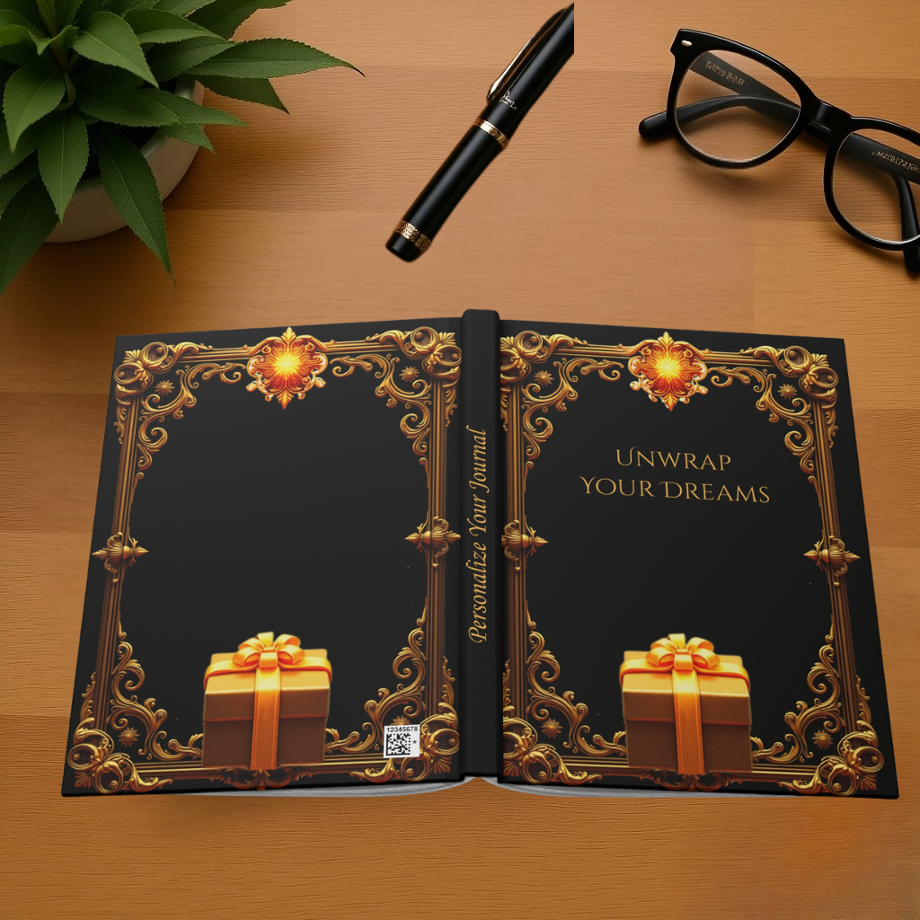 Golden Grimoire: Unwrap Your Dreams – Hardcover Journal