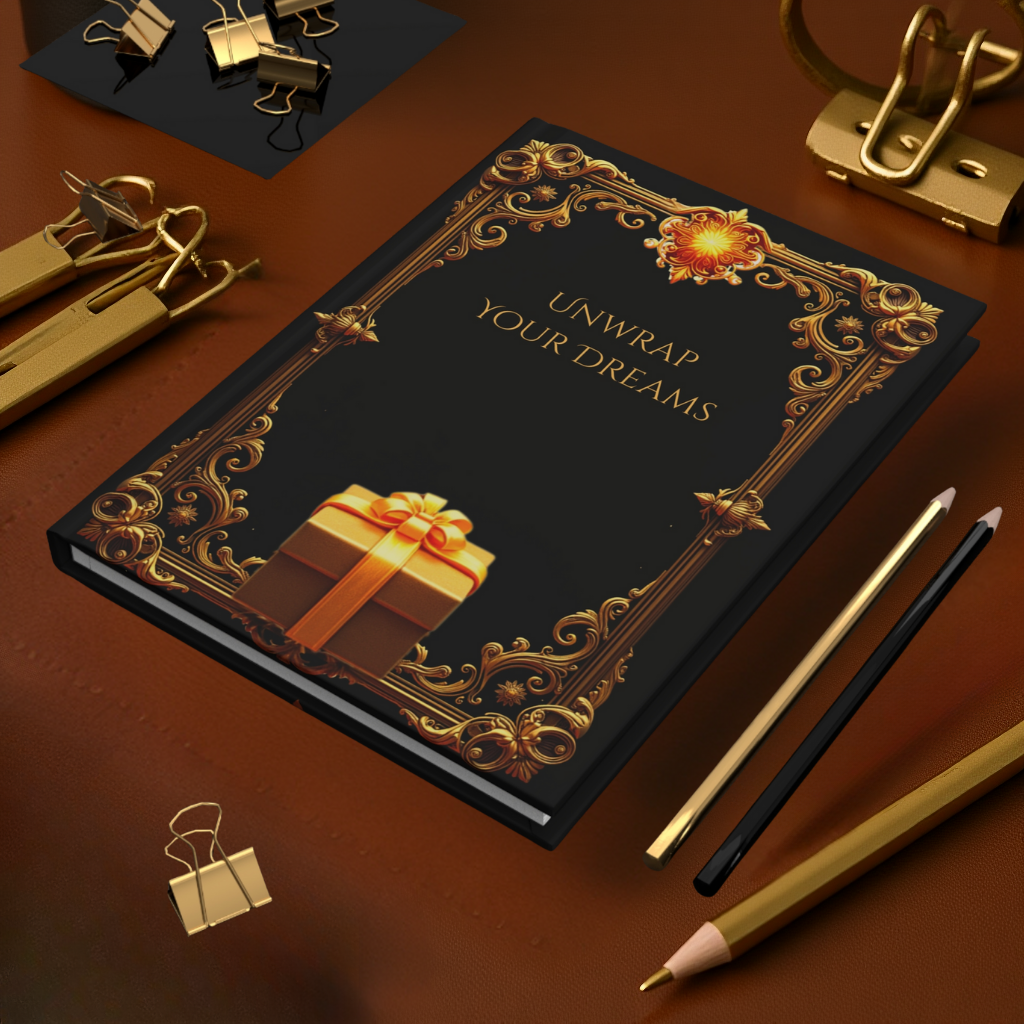 Golden Grimoire: Unwrap Your Dreams – Hardcover Journal