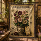 Hellebore Woven Throw Blanket, Botanical Garden Decor, Cotton Tapestry Throw, English Cottage Floral Gift