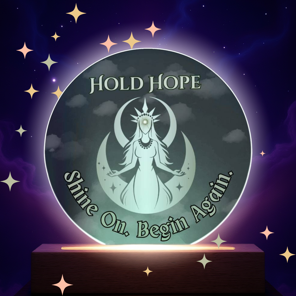 Hold Hope Moon Goddess Acrylic Plaque – Shine On Begin Again Spiritual Gift