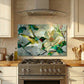 Hummingbird Metal Kitchen Backsplash Panel, Stained Glass Inspired Wall Art