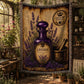 Lavender Woven Throw Blanket, Botanical Apothecary Decor, Cotton Tapestry Throw, English Cottage Herbal Gift