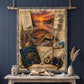 Loggerhead Turtle Woven Throw Blanket | Coastal Wildlife Decor | Cotton Tapestry Throw | Naturalist Journal Gift