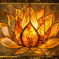 Lotus Metal Kitchen Backsplash Panel, Stained Glass Inspired Wall Art