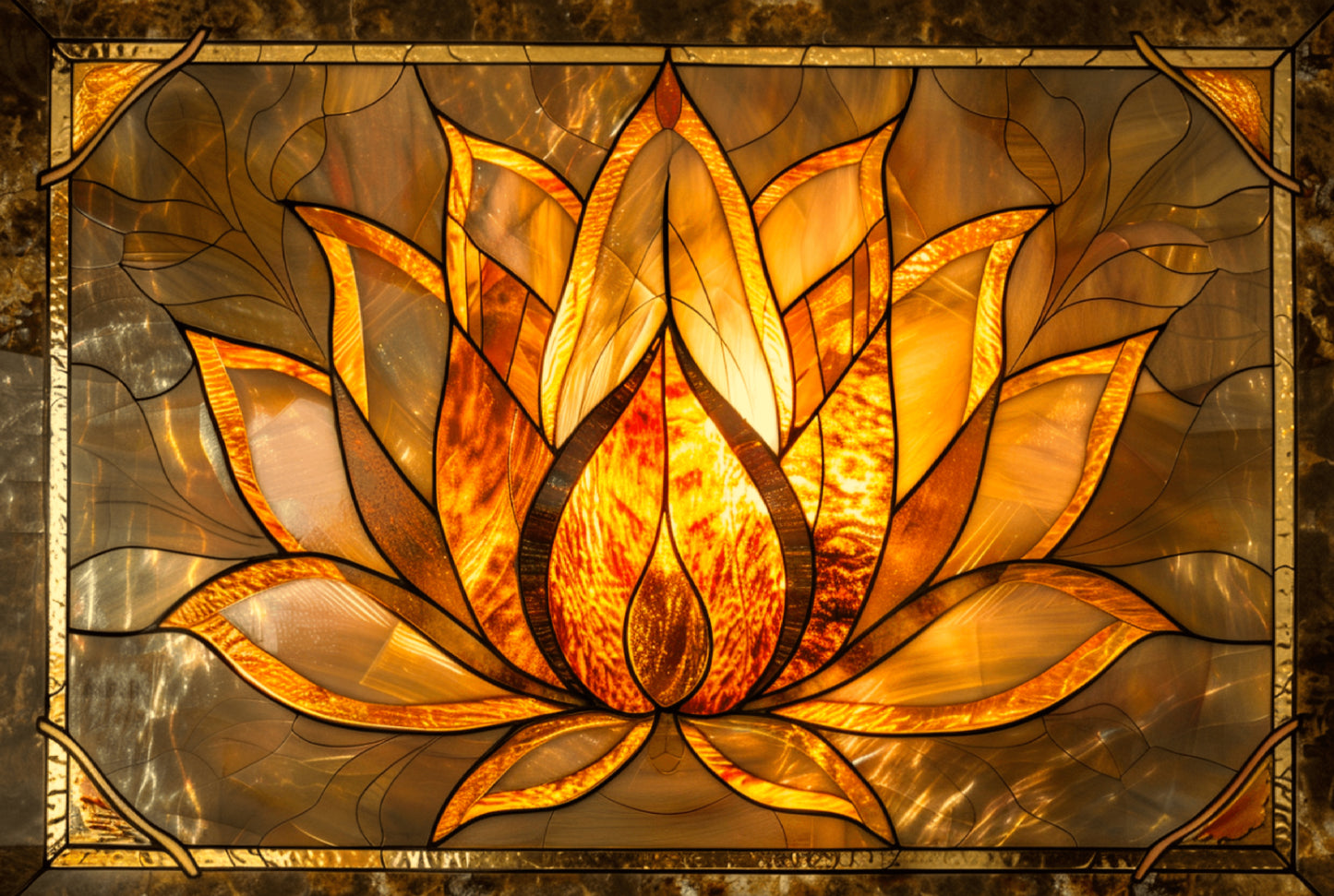 Lotus Metal Kitchen Backsplash Panel, Stained Glass Inspired Wall Art