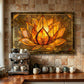 Lotus Metal Kitchen Backsplash Panel, Stained Glass Inspired Wall Art