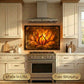 Lotus Metal Kitchen Backsplash Panel, Stained Glass Inspired Wall Art