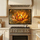 Lotus Metal Kitchen Backsplash Panel, Stained Glass Inspired Wall Art