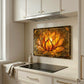 Lotus Metal Kitchen Backsplash Panel, Stained Glass Inspired Wall Art