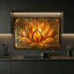 Lotus Metal Kitchen Backsplash Panel, Stained Glass Inspired Wall Art