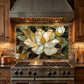 Magnolia Metal Kitchen Backsplash Panel, Stained Glass Inspired Wall Art