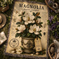 Magnolia Woven Throw Blanket, Botanical Garden Decor, Cotton Tapestry Throw, English Cottage Floral Gift