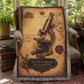 Antique Brass Microscope Woven Throw Blanket | Cabinet of Curiosities Decor | Cotton Tapestry | Science History Gift