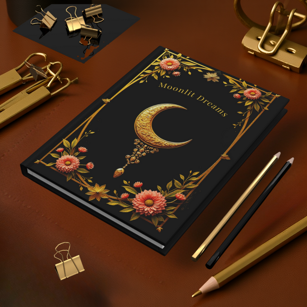 Golden Grimoire: Moonlit Dreams – Hardcover Journal