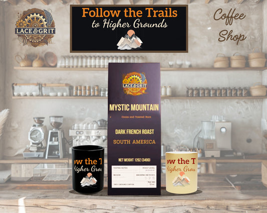 Mystic Mountain | Dark French Roast Coffee | Cocoa, Toasted Nuts | (12oz, Whole Bean or Ground)