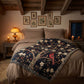 Cozy Songbird Blossom Woven Blanket | Cottage Bird & Floral Throw