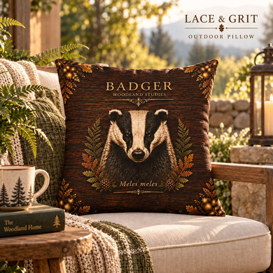 Badger Outdoor Pillow – Woodland Patio & Porch Decor