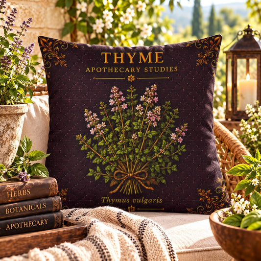 Thyme Outdoor Pillow | Apothecary Patio Decor | Lace & Grit