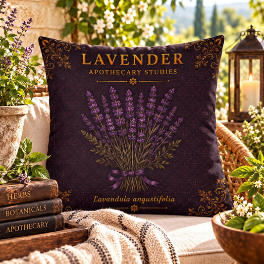 Lavender Outdoor Pillow | Apothecary Patio Decor | Lace & Grit
