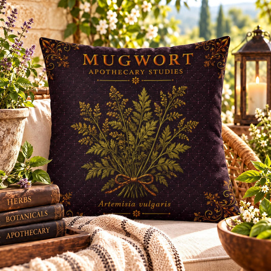 Mugwort Outdoor Pillow | Apothecary Patio Decor | Lace & Grit