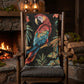 Beaded Look Scarlet Macaw Woven Blanket | Cozy Creature Decor
