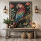 Beaded Look Scarlet Macaw Woven Blanket | Cozy Creature Decor