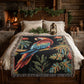 Beaded Look Scarlet Macaw Woven Blanket | Cozy Creature Decor